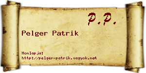 Pelger Patrik névjegykártya